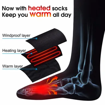 3.7 V, Čierna, Elektrické Ponožky, Športové Vyhrievané Lítiová Batéria Studenej Zime Muž A Žena