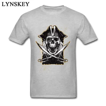 Smrť Jazdec T-shirt Mužov Pirate Skull Tričko Karibiku Šermiar T Shirt Punk Ťažkých Kovov Topy Tees Bavlna Horor Tshirts