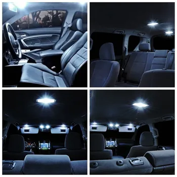 6pcs biele LED auto dome svetlo na Čítanie svetlo osvetlenie interiéru T10 Pre Peugeot PRIEBEHU Partner 307 4007 607 406 407 505