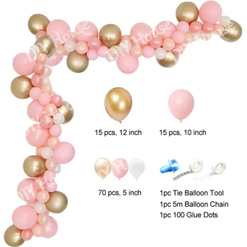1Set Macaron Pink Témy Balón Arch Konfety Gule Svadobné Party Dekor Baby Sprcha Rodovej Odhaliť Dievča Narodeninám Dodávky