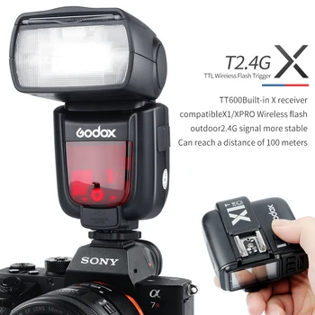 Godox 2KS TT600 2.4 G Bezdrôtový Blesk Speedlite s X1T-C/N/S/F/O Vysielač pre Canon, Nikon, Sony Fuji Olympus