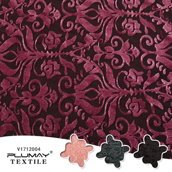 Velvet textílie multicolor pletené mäkké 4 way stretch damašku, hodváb burnout pre garment68%polyester 24%nylon 8%spandex
