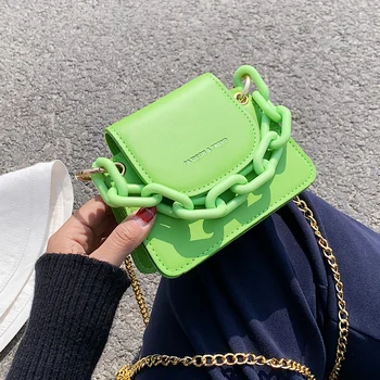 Nová taška módu 2020 Sac vert femme Sladké spojka kabelku malé námestie reťazca taška messenger taška cez rameno Mini žena tasche sommer