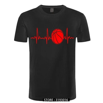 Basketballer Srdca EKG pánske T-Shirt Mužov Značky Clothihng Kvalitné Módne Pánske Tričko Bavlna Mužov Nové High