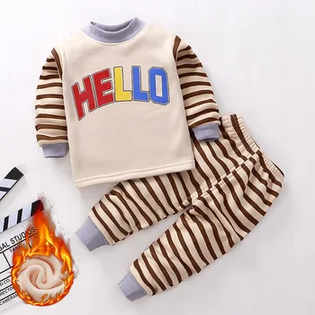 2020 Deti Spodné Prádlo Vyhovuje Baby Chlapci, Dievčatá Cartoon Oblečenie Na Jeseň Zima Plus Velvet Pribrala Pyžamo Deti Pijamas