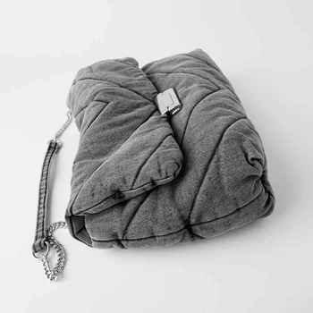 Luxus, design, prešívaný džínsy taška ženy MAXI denim reťazca crossbody tašky ženy 2020 bavlna dole kabelky tašky cez rameno messenger