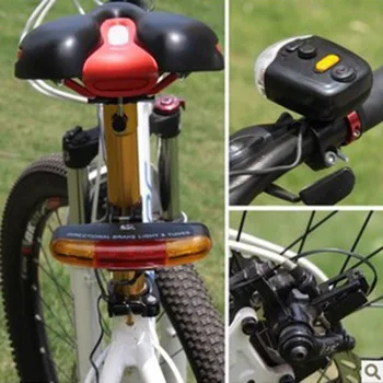 7 LED Požičovňa Bicyklov Zase Smerový Signál Brzdové Svetlo Lampy 8 zvuk Rohov Pevne namontujte Nastaviť Bicyklov Svetla Bezpečnosť v Tme