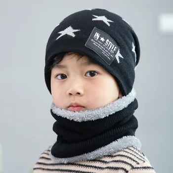 Krásne detské zimné vlna klobúk krku kryt kórejská verzia zosilnené teplé pletené klobúk dieťa, detské čiapky klobúk set šál