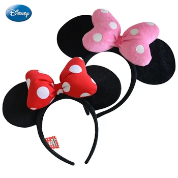 Skutočné Disney Minnie Mouse Uši Headdress Mickey Hlavu Minnie Uši Dievčatá Vlasy Kapely Princess Hlavu Hoop Plyšové Hračky Taška Keychain
