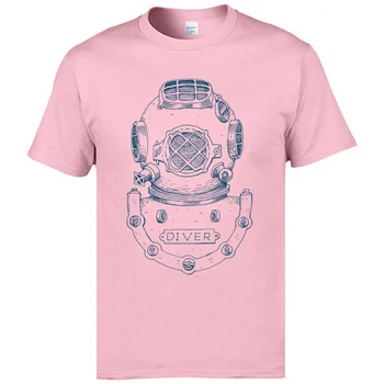 Prispôsobený Topy, Tričká Potápěč Diver Prilba Vytlačené Na Tričká Pánske Letné Populárne T-Shirts Fitness Oblečenie Značky Teeshirt
