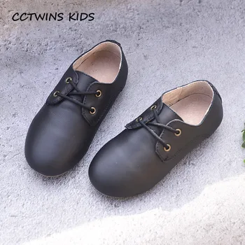 CCTWINS DETI 2017 Batoľa Módne Originálne Kožené šnurovacie Bežné Biele Topánky Deti Chlapec, Dieťa, Dievča, Chlapec, Čierna Oxford Ploché G1408