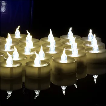 Teplá Biela Blikanie LED Svetlá Čaj S Časovač Tealight Flameless Sviečky S Časovač(cr2032 batérie súčasťou balenia)