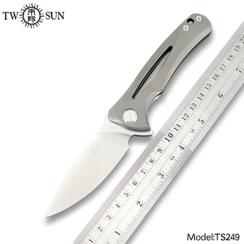 TWOSUN nože 14C28N čepeľ skladací Vreckový Nôž taktický Nôž camping Nôž vonkajšie Prežitie nástroj výchovy k DEMOKRATICKÉMU občianstvu, Titán Rýchlo Otvoriť TS249