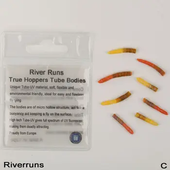 Riverruns Realistické Muchy 8pcs/Taška UV Muchy Hopper Trubice Tela 2 Farieb A 2 Veľkostí