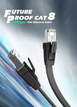 DBG Ethernetový Kábel Cat8 40Gbps Plochý Kábel Siete vysokorýchlostných Cat8 U/FTP pre Notebook PC Router PS 4 Lan Patch Kábel Kábel RJ45