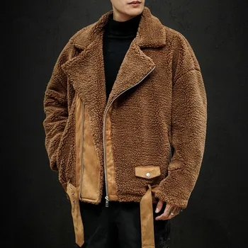 2020 Nový príchod MenCasual módna bunda zahustiť coats mužov Jahniat vlasy kabát pánske zimné móda Bundy človek zostane Teplý kabát