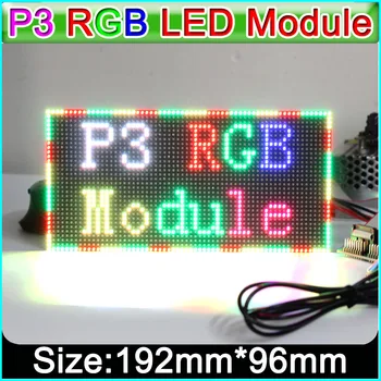 P3 Krytý Full Farebné LED Displej Modul,192mm x 96mm, 64*32 Pixelov,SMD 3 v 1 RGB P3 LED Panel, P4 P5 P6 P10 Video LED Modul