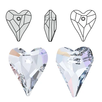 21 mm 8pcs/pack náhodné farba crystal Divoké Srdce Prívesok Rakúsko sklenené srdce tvar guľôčok drahokamu na Šperky, takže urob si sám