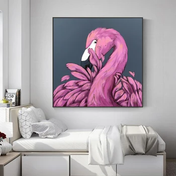 Ružové Plameniaky Wall Art Zvierat Plátno Plagát Obrázky Vytlačiť Maliarske Diela Moderného Domova pre Obývacej Miestnosti Dekorácie