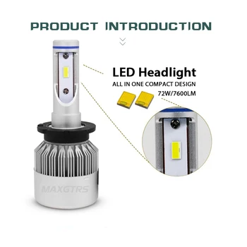 2x Plug & Play D1 D2 D3 D4 S R 72W Auto LED Reflektor na prestavbu 7600LM 6000K LED Lampa Výmenu Žiarovky, Svetlomety