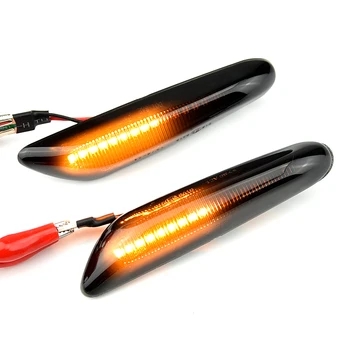 2 KS Dymu Objektív Dynamické Tečie LED Zase Signál Bočné Obrysové Svetlo Blinker Lampa na BMW E60 E61, E90 E91 E81 E82 E88 E46 X3 X1