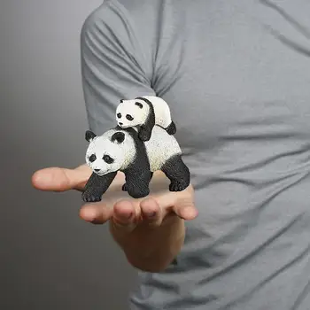 3inch Panda A Dieťa Divoký Život Figúrka Hračka Zvieracích Postáv Simulácia Panda Model Plavidlá Ornament Hračky Darček Skladom