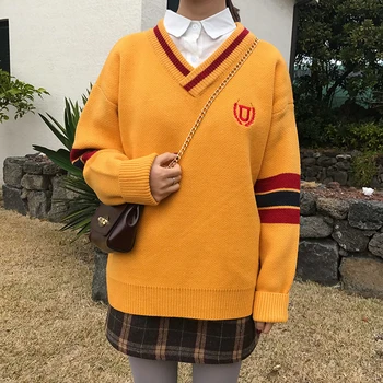 3 farby 2017 jeseň a v zime vintage preppy štýl v krku výšivky pletené svetre dámske svetre a pulóvre (B0955)