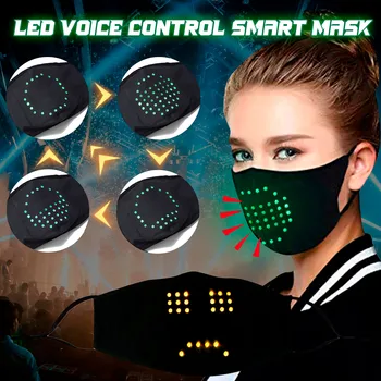 APLIKÁCIU Bluetooth Blikajúce LED Maska Smart Nabíjateľná Displej Priedušnej Bavlny rozsvieti Programovateľné Správu Svetelný Mas
