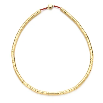 Nové Luxusné Retro Značka Strany Šperkov Náhrdelník Ťažkého Reťazca Lano Svadobné Šperky Zlatá Farba Choker Golier Veľké Korálky DIY Darček