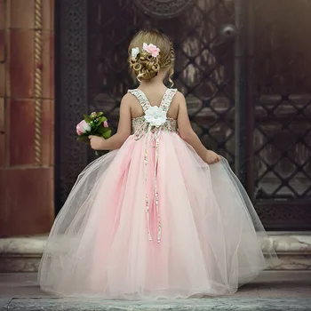 2020 deti oblečenie dievča leta princezná šaty deti Loptu šaty bez rukávov