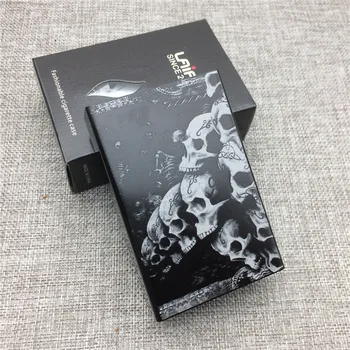 LF022 Osobné Kostra Čierna Hliníková Zliatina Cigariet Prípade Laserom Vyrezávané Lebky nezmizne Cigariet Box Fajčenie Držiteľ