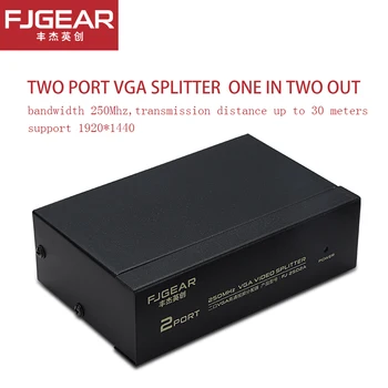 Vga splitter 2port podporu 1920 * 1440 pre notebook dohľadu videorekordér počítač, projektor displej VGA video splitter