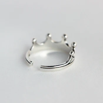 Pôvodné Cena 925 Sterling Silver Módne Minimalizmus Koruny Otvoriť Krúžok Jemné Šperky pre Ženy