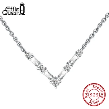 Effie Kráľovná Svieti Elegantné Svadobné Prívesok Náhrdelníky 925 Silver s Tvaru AAAA Zirkón pre Ženské Šperky Strany Darček BN208