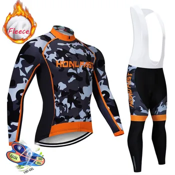 2020 Pro Team Zimné Cyklistické Nastaviť Thermal Fleece Cyklistické Oblečenie na Bicykel MTB Downhill Jersey Šaty zimné cyklistické oblečenie