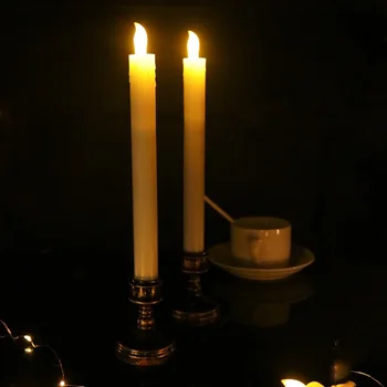 LED Flameless Okne Sviečky Blikanie Batérie Prevádzkované Slonoviny Sviečky S držiakmi Pre Dinnering Svadobné Party Dekorácie