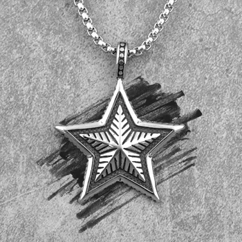 Pentagram Star Talizman z Nehrdzavejúcej Ocele Mužov, Náhrdelníky, Prívesky Reťazca Punk pre Priateľ Muž Šperky Tvorivosti Darček Veľkoobchod