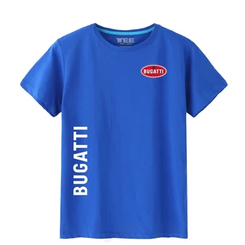 Nové letné Tričká Mužov Bavlna Krátky Rukáv Bugatti T-Shirt Muž jednofarebné tričko Pánske Topy