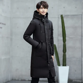 2019 Nové Oblečenie, Zimné Bundy Business Dlhé Hrubé Zimné Kabát Mužov Pevné Vetrovka Módne Kabát Teplé Vrchné Oblečenie