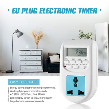 1pcs EÚ Plug Nové Energeticky Úsporné Časovač Programovateľný Časovač Elektronickej Zásuvky Digitálny Časovač Domácich Spotrebičov Pre Domáce Zariadenia