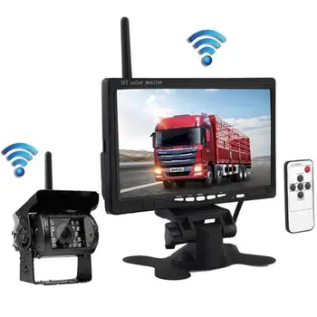 Univerzálny 7inch Auto HD Monitor Zozadu Bezdrôtového IR Cúvaní Kamera Auta na Auto, ťahač s Návesom Auta DVR Automobilovej Elektroniky Vozidla