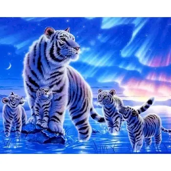Podľa Čísel, Biely tiger DIY Pre Dospelých Home Decor Olej Maľovanie Podľa Čísel Zvieratá HandPainted Obrázky Umenie Darček Decor