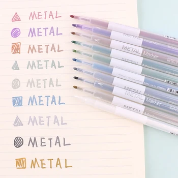 10PCS/Set Metal Paint Marker Pero DIY Album Scrapbooking Osnovy Značku Lesk na Kreslenie, Maľovanie Čmáral Školské potreby pre maliarov