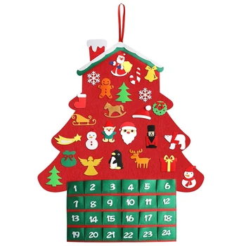 DIY Vianočný Stromček 28 Pacs Stene Visí Vianočný Stromček s Kalendárom Vrecku Domov Dvere Dekorácie