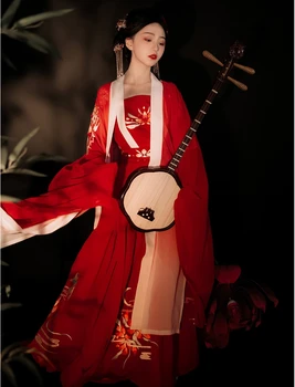 Čínske Tradičné Ženy Hanfu Červené Svadobné Šaty Tang Dávnych hanfu šaty Víla Strany Cosplay denné oblečenie čínsky Kostým