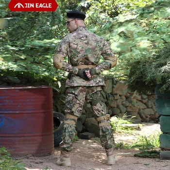 2 ks Muž Vojenskú Uniformu Jungle nemecký Kamufláž Boj proti Airsoft Taktické Bunda, Nohavice, Oblečenie Set sa ACU CP Armády Vyhovovali Veľkoobchod