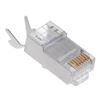 10pcs Nové Rj45 Konektor Rj 45 Ethernet Kábel Zapojte Cat7 Cat6a 8P8C Stp Tienené Cat 7 Sieť Terminálov 1.3 mm