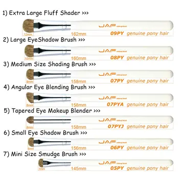 Maloobchod JAF Značky 7PCS make-up Štetce Profesionálne Prírodné Vlasy, make-up Štetec Nastaviť Kôň Kvalitný Make-Up Štetce JE07PY-W