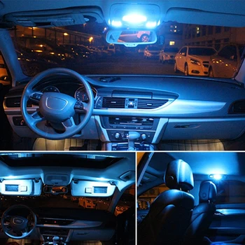 9Pcs/set LED Lampa Auto Žiarovky Interiér Balík Kit Canbus Mapa Čítanie Nástroj Dome batožinového priestoru Svetlo vhodné pre Ford Fiesta 2011-2017