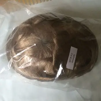 Tsingtaowigs , ultra tenkú kožu mužov Toupee 0.02-0.04 mm ,náhradné vlasy , farba 22R Európske remy vlasy mentoupee ping